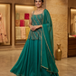UK 16 / 42" - Turquoise - Ladies Sharara / Palazzo Trousers Suit - UK Stock - Sangeet / Henna / Weddings - DIL9427 JY