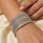 Silver Finish - Set of 8 Stone Bangles -  M to XXL - HAN2601 07Ka26