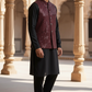 Maroon - Rich All Over Sequins Embroidered - Mens Indian Waistcoat - UK Stock - 24 hr Dispatch - KCS2602 03VT26