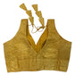 Yellow - Crushed Tissue Saree / Lehenga Blouse - With Cups - Margin to loosen - UK Stock - AF2341 C 1224