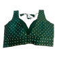 40" / UK 14 - Bottle Green - Silky Designer Saree blouse with cups,  Sleeveless - UK Stock - Quick Delivery - RNK - R717 KV