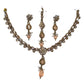 Peach - Small Size Antique Gold Finish Necklace Set with Earrings & Head Piece /Tika- SLV78  11Ap24