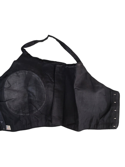 Black - Spaghetti Strap Gaji Silk Saree blouse - 38" Bust - UK 12 - Back Fasten - AF2402 A 0324