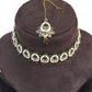 Maroon - Medium Size Antique Gold Finish Necklace Set with Earrings - RAK122  R 0424