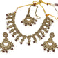 Gold / Neutral - Large Size Necklace Set with Earrings - PRI1753 H 0424