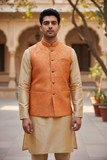 Burnt Orange - Rich Brocade - Mens Traditional Waistcoat - UK Stock - VNS-JKT01 10KK25