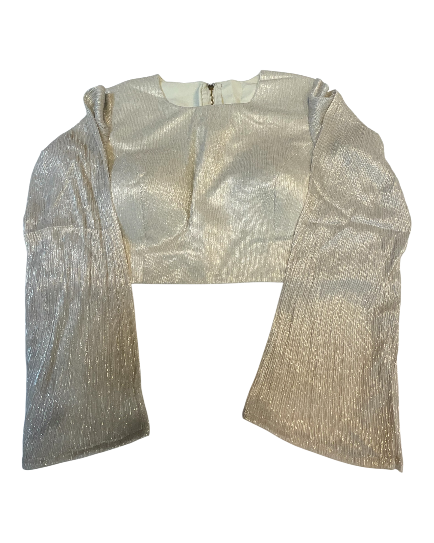 Size 42" / UK 16 - Champagne - Long Sleeve High Back Saree blouse with cups - UK Stock - Quick Delivery - RNK - N552A-KR