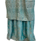 Sky Blue - Ladies Medium Length Top Palazzo Trousers Suit - Size 14 (40") - KTC241019 JJ