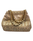Champagne - Silky Bollywood Ladies HandBag - GJ22 10Pp24