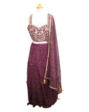 SALE - Size 14 / 40" Bust - Wine - Ready Made Lehenga Set - UK Stock - 24h Dispatch - KTC241104
