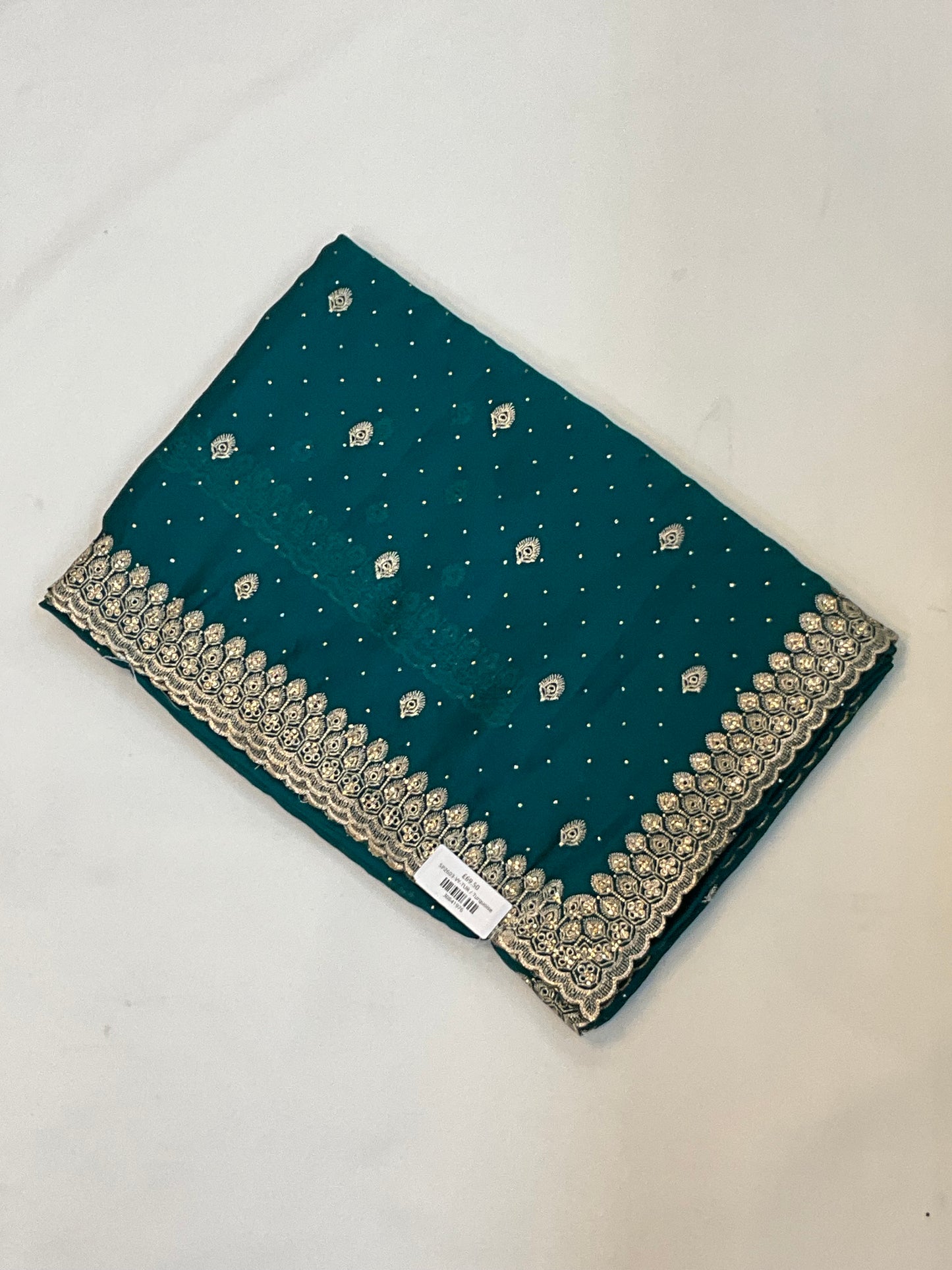 Turquoise Blue - Fancy Party Saree with Blouse Piece - UK stock - 24hr Dispatch - SP2603 VY