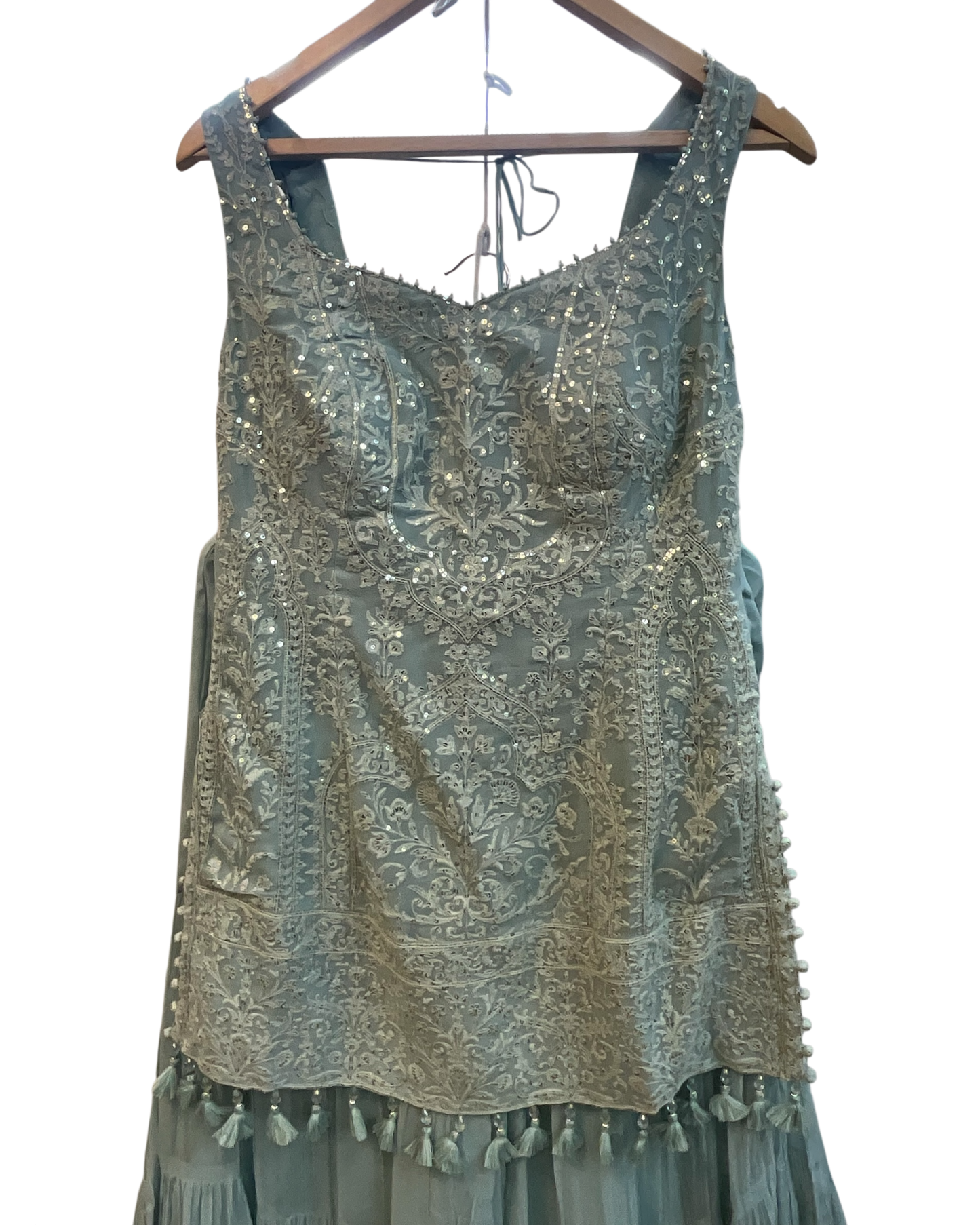 UK 12 / 38" - Pastel Light Blue - Designer Ladies Indian Medium Top Palazzo Trousers Suit - UK Stock - 2/3 days delivery - VMK CHARMI RP