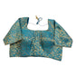 38" & 42" - Turquoise Blue / Firozi - Banarasi Brocade Saree / Lehenga Blouse -UK Stock - Quick Dispatch - X1126 01A25
