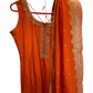 UK 16 / 42" - Orange - Silky Ladies Trousers Suit - Sangeet / Henna / Temple - OC42162 TV