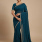 Dark Petrol Blue - Fancy Party Saree with Blouse Piece - UK stock - 24hr Dispatch - SP2609 TV