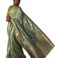 Sea Green - Chiffon Saree with Fancy Ready made Blouse - SA232 TC 0624