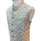 Beige Banarasi Brocade - Premium Mens Indian Waistcoat - UK Stock - 24 hr Dispatch - VNS-JKT23 10KT25)