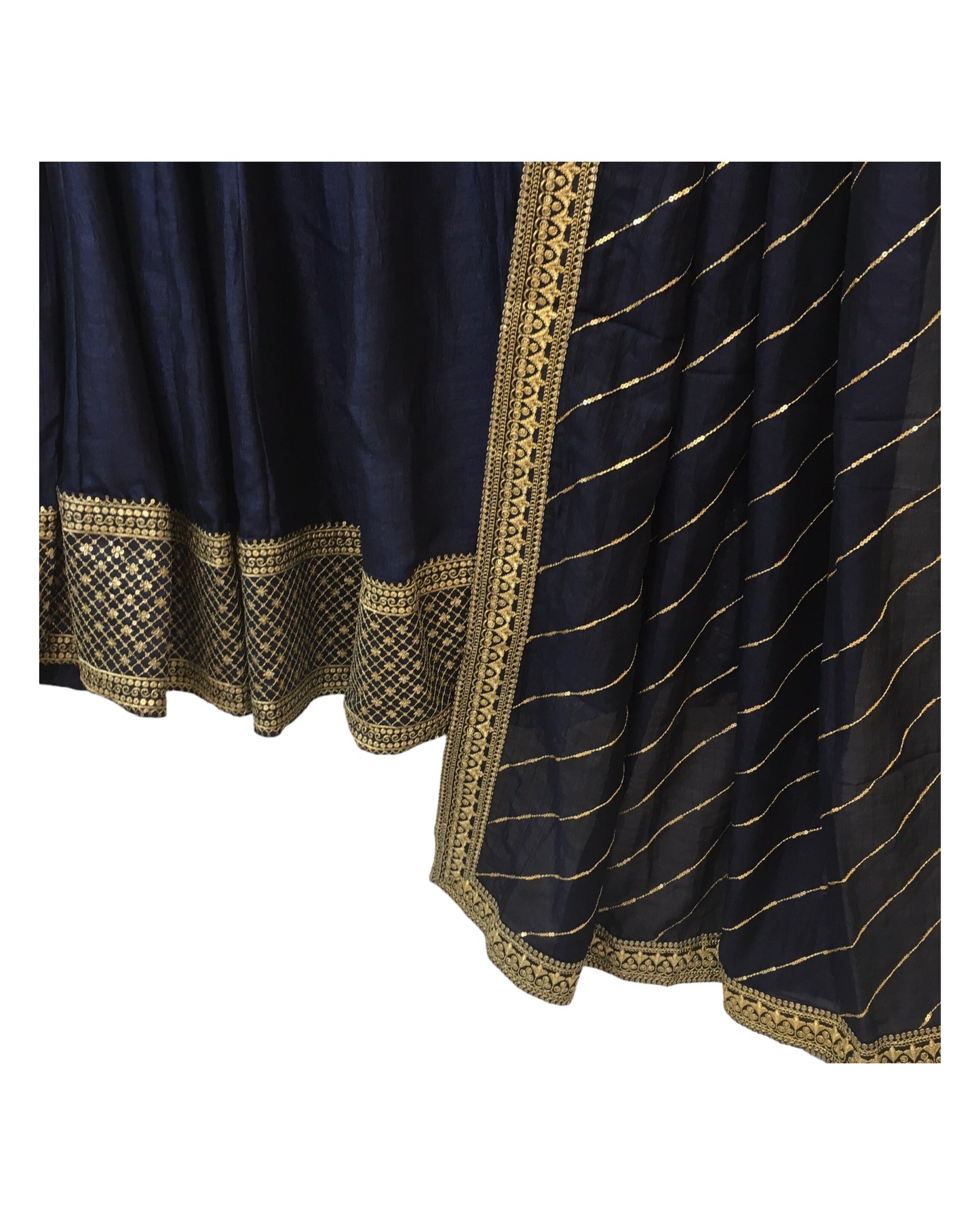 Navy Blue - Silky Lehenga Set - Weddings ,Bridesmaids, Sangeet,  Henna, Haldi - 24h Dispatch - AF2414 TT 0624