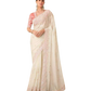 Off White - Fancy Saree with contrast Blouse Piece - UK stock - 24hr Dispatch - TFH205TT