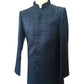 Rich Self Brocade Teal Blue Sherwani -  YD2323 PP 0923