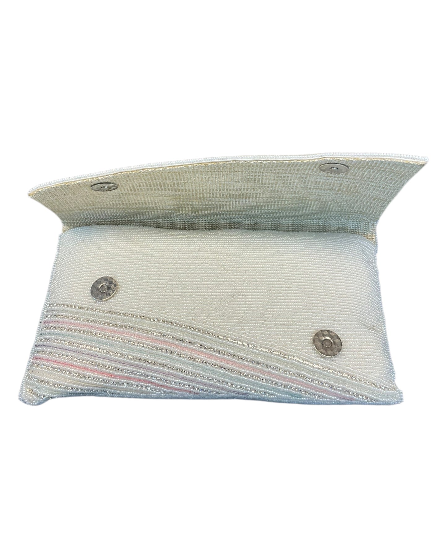 Silver / Grey - Rich Hand Embroidered Clutch Bag / Handbag -Bollywood / Weddings - AKB264 05KP25