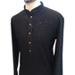 Black - Locknawi Chikankari Chiffon Self Brocade Mens Indian Kurta set - Weddings / Walimas , Sangeet, Mehndi / Henna , Eid / Diwali - BS2505 01TY25