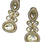 Clear / Neutral - Medium Size Antique Gold Finish Choki Necklace Set with Earrings - Bollywood - AVON-KU06  08VV25