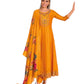 Yellow / Haldi - Simple / Classy Ladies Indian Trousers Suit with Printed Dupatta - Size 12 (38") - LL22603 VV 1024