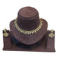 Pink - Small Size Antique Gold Finish Necklace Set - AE2503 R 0525