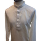 White - Rich Material Mens Indian Kurta set - Pair with a waistcoat or wear under Sherwanis - Weddings / Walimas , Sangeet, Mehndi / Henna , Eid / Diwali - BS2503 01VK25