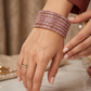 Lilac - Set of 8 Stone Bangles -  M to XXL - HAN2601 07Ka26
