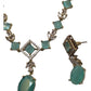 Sea Green - Medium - Antique Gold Finish Necklace Set with Earrings - AE2407 A 0724