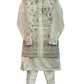 Off White / Cream - Mens Fully Embroidered Long Waistcoat with Rich Kurta set - KCS4853 03TH26