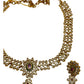 Multi Coloured - Medium - Antique Gold Finish Necklace Set with Earrings & - AE2522 08Cp25