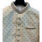 Light Gold - Hand Embroidered Banarasi Handloom Gold Brocade Sherwani with Gold Buttons - UK Stock - BS1028 08RC25