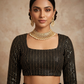 Size 38" / UK 12 - Black - Rich Sequins Embroidered Long Sleeve Saree blouse with cups - UK Stock - Quick Delivery - RNK - R860-KA