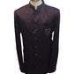 Dark Wine - PREMIUM Slim Fit Mens Self Brocade BandhGala / Prince / Chinese Collar Jacket with Long Waistcoat - Fantastic Fit - CS2505 01PY25