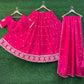 Strawberry / Fuchsia - Silky Lehenga Set - Mehndi / Sangeet / Bridesmaids / Weddings / Garba  - Size UK 12 (38" Bust) Adjustable to Size 14 - UK Stock - 24h Dispatch - AF2602 02TY26