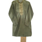 Henna Green - Banarasi Handloom Brocade Mens Indian Kurta set - Weddings / Walimas , Sangeet, Eid, Mehndi / Henna - KCS1028 06KC24