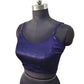 Navy Blue  - Spaghetti Strap Gaji Silk Saree / Lehenga blouse - 38" Bust - UK 12 - Back Fasten - AF2402 A 0324