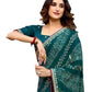 Teal - Bandhani Printed - Chiffon Saree with Blouse Piece - KAS-Chuneri 305 10KV25