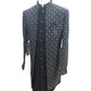 Stunning Double Layered Mens Black Sherwani - SHU2401 AY 0124