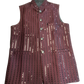 Maroon - Rich All Over Sequins Embroidered - Mens Indian Waistcoat - UK Stock - 24 hr Dispatch - KCS2602 03VT26