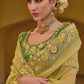 Yelllow - Chiffon Saree with Fancy Ready made Blouse - TAT6904 TA 0624