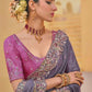 Purple - Chiffon Saree with Fancy Ready made Blouse - TAT6909  TR 0624