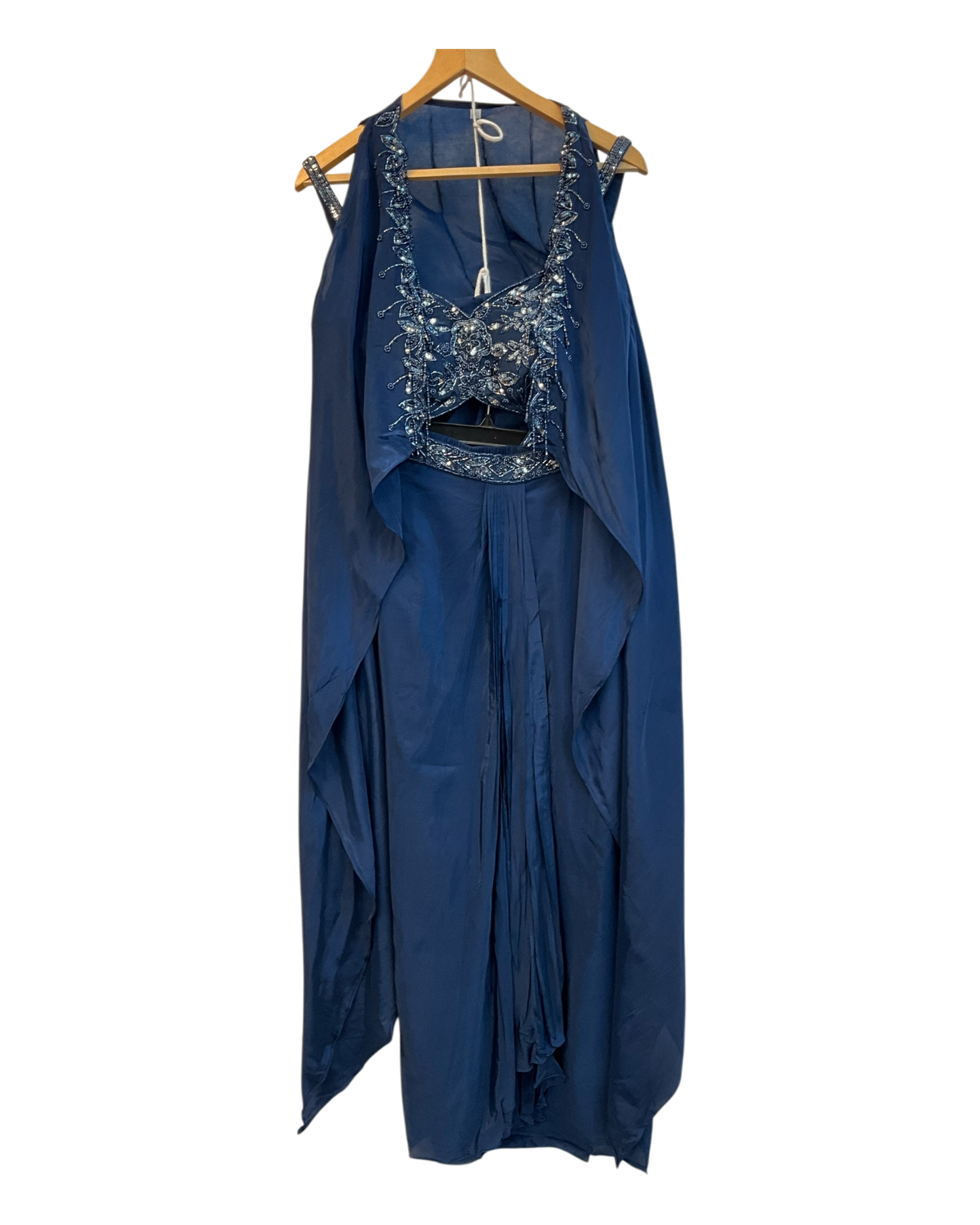 UK 12 / 38" - Navy Blue - Designer Ladies Indian Short Top Palazzo Trousers Suit - UK Stock - 2/3 days delivery - VMK SNEHA PP