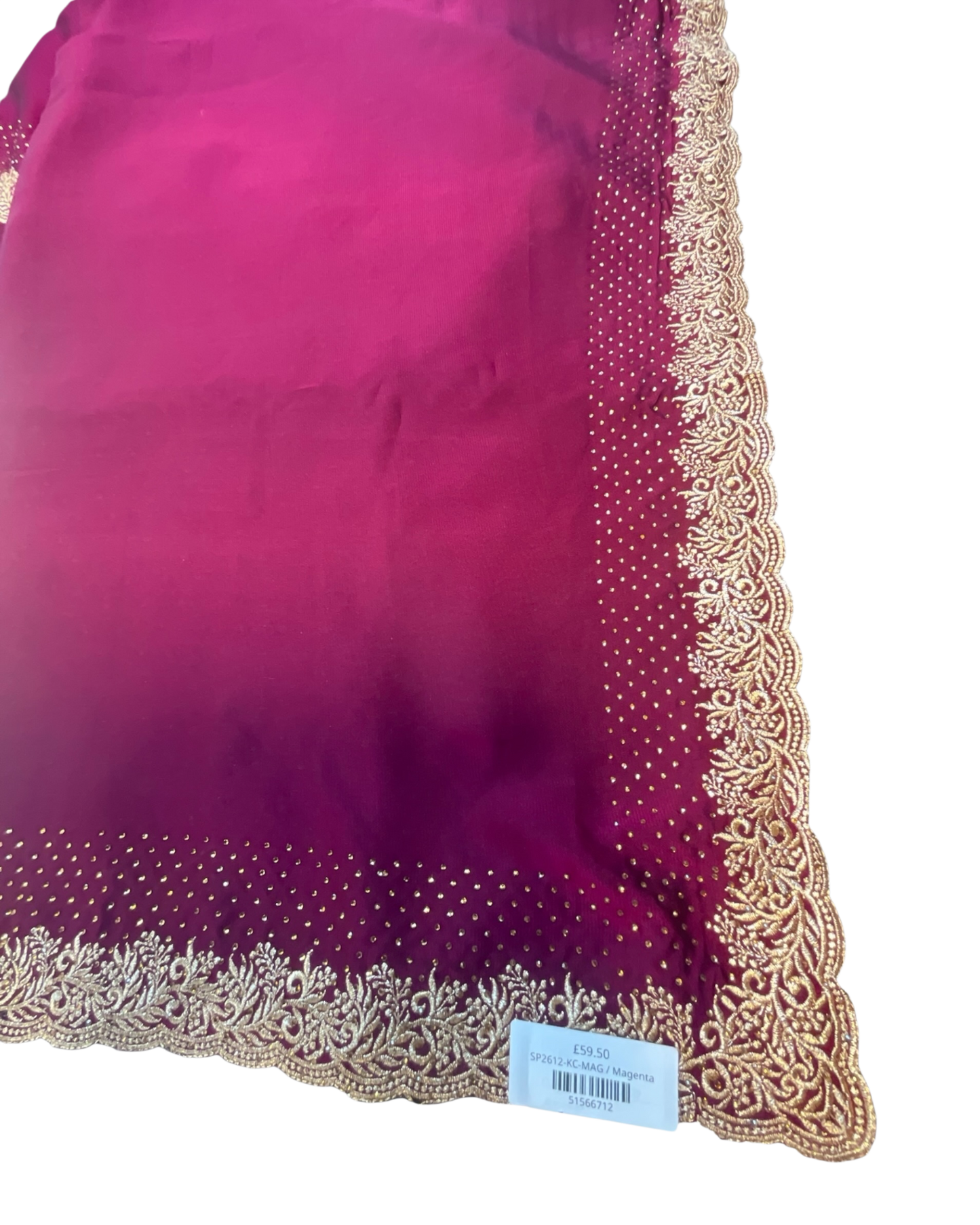 Magenta  / Rani - Saree with Thread / Stone Work and Blouse Piece - UK stock - 24hr Dispatch - SP2612 KR