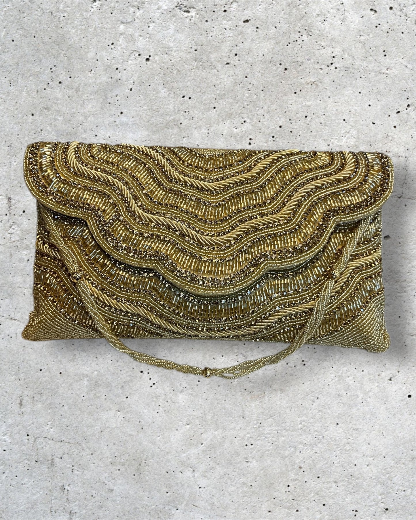 Dark Gold Finish - Rich Hand Embroidered Clutch Bag / Handbag -Bollywood / Weddings - RP04 11KP25