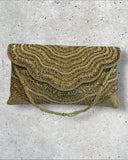 Dark Gold Finish - Rich Hand Embroidered Clutch Bag / Handbag -Bollywood / Weddings - RP04 11KP25