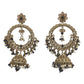 Navy - Large - Antique Finish Traditional Earrings - Bollywood - Weddings - NIR817 Cp 0724